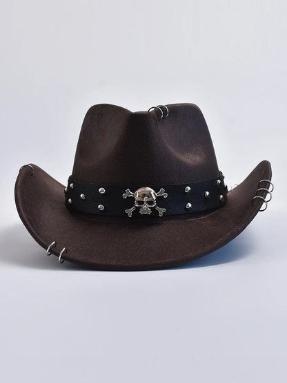 Faux Leather Vintage Western Cowboy Hat for Men – Gentleman Jazz Panama Cowgirl Sombrero Hat
