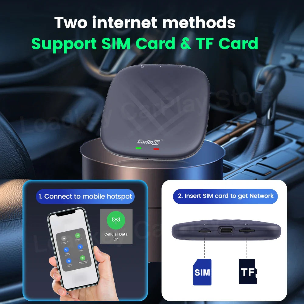 Carlinkit CarPlay AI Box — Qualcomm 6125 8-Core, Android 13, Wireless & Wired CarPlay, Android Auto for OEM Cars