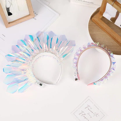 Women's Glowing Light-Up Headband - Luminous Laser Hair Hoop for Nightclub, Party, and Christmas Costume