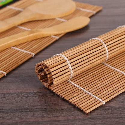 13-Piece DIY Bamboo Sushi Maker Set - Sushi Making Kits with Rice Roll Cooking Tools, Chopsticks, Spoon, Sushi Blade, and Curtain