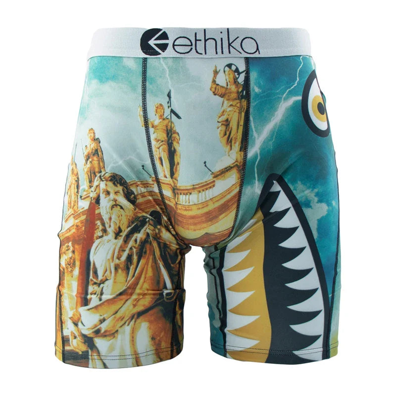 ETHIKA Men’s Boxer Briefs – Sexy Breathable Underwear Trunks, Quick-Dry Swim Underpants, Plus Size S–3XL Comfortable Fit Underwear for Men