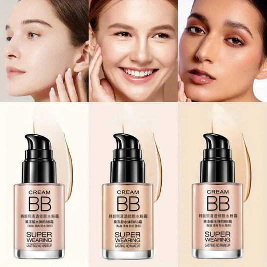 Moisturizing BB Foundation Cream – Waterproof & Sweat-Proof Concealer with Long-Lasting Natural Coverage & Skin Isolation Effect