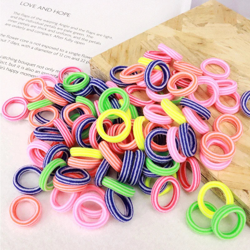 100/200PCS Colorful Nylon Elastic Hair Bands – Small Ponytail Holders for Women & Girls Hair Accessories