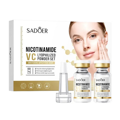 Niacinamide Face Serum Powder Set – Whitening, Hydrating, Anti-Aging, Anti-Wrinkle Skin Care with Pore-Reducing Effect