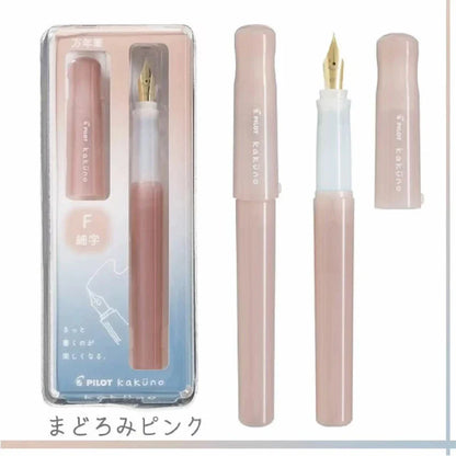 PILOT Kakuno Panda Limited Edition Smiley Fountain Pen – Fine Nib with 6 Replaceable Ink Cartridges Gift Set