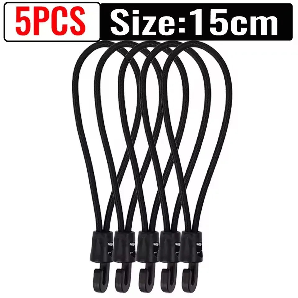 Elastic Nylon Bungee Cord Straps – Durable 10cm/15cm/25cm Fixing Bands for Flashlights, Maps & Outdoor Backpacking Gear (20/1pcs)