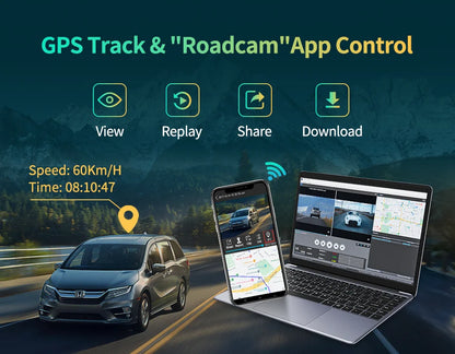 11.3" Imagebon H50 Dash Cam — 4K, 3-Channel, ADAS, Wireless CarPlay & Android Auto, Time-Lapse & 24H Parking Monitor Black Box