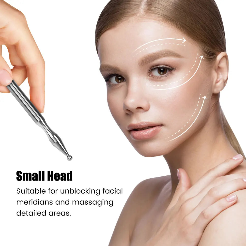 Acupuncture Pen Facial Reflexology Tool – Retractable Double-Headed Point Probe for Face & Body Massage