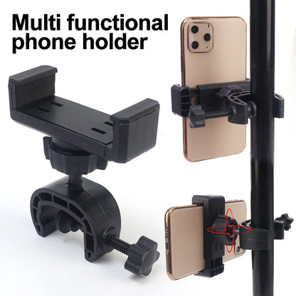 360° Rotating Tripod Phone Holder Mount Stand – Clip-On Microphone & Cellphone Support for All Smartphones Live Broadcast