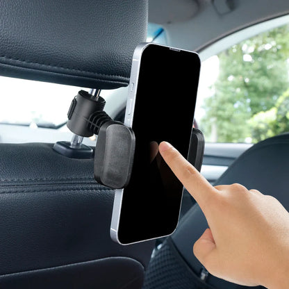 Universal Car Phone Holder — Back Seat Headrest Mount Clip for Kids with Adjustable Stand Bracket
