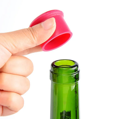 1/5pcs Reusable Silicone Wine Stoppers - Durable Corks for Wine, Beer, Champagne, and Beverage Bottles - Bar Accessories