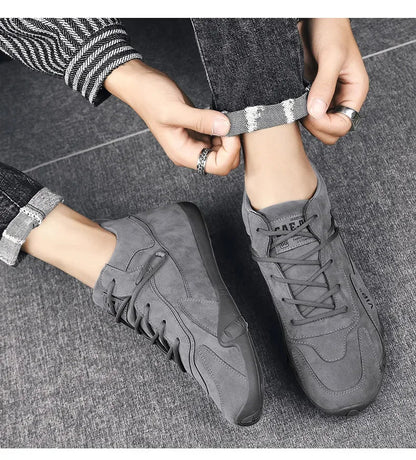 2024 Men’s Spring Ankle Boots – Casual Lace-Up Khaki Sneakers, Non-Slip Work Shoes & Loafers