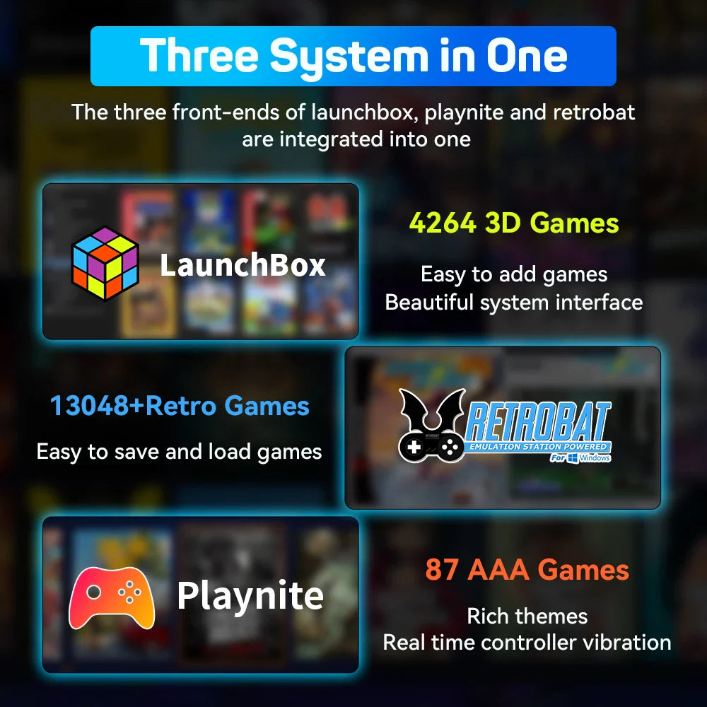 3TB Portable Gaming HDD – 17,300+ AAA/3D/Retro Games for PS4/PS3/PS2/Switch/Wii with LaunchBox/Retrobat/Playnite
