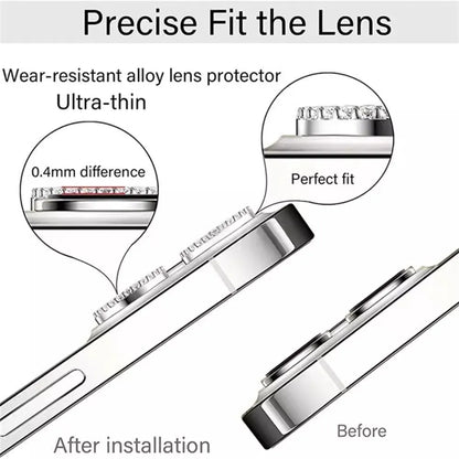 Bling Glitter Diamond Camera Lens Protector Case for iPhone 17/16/15/14/13/12/11 Pro Max Plus – Screen Protector Film Included