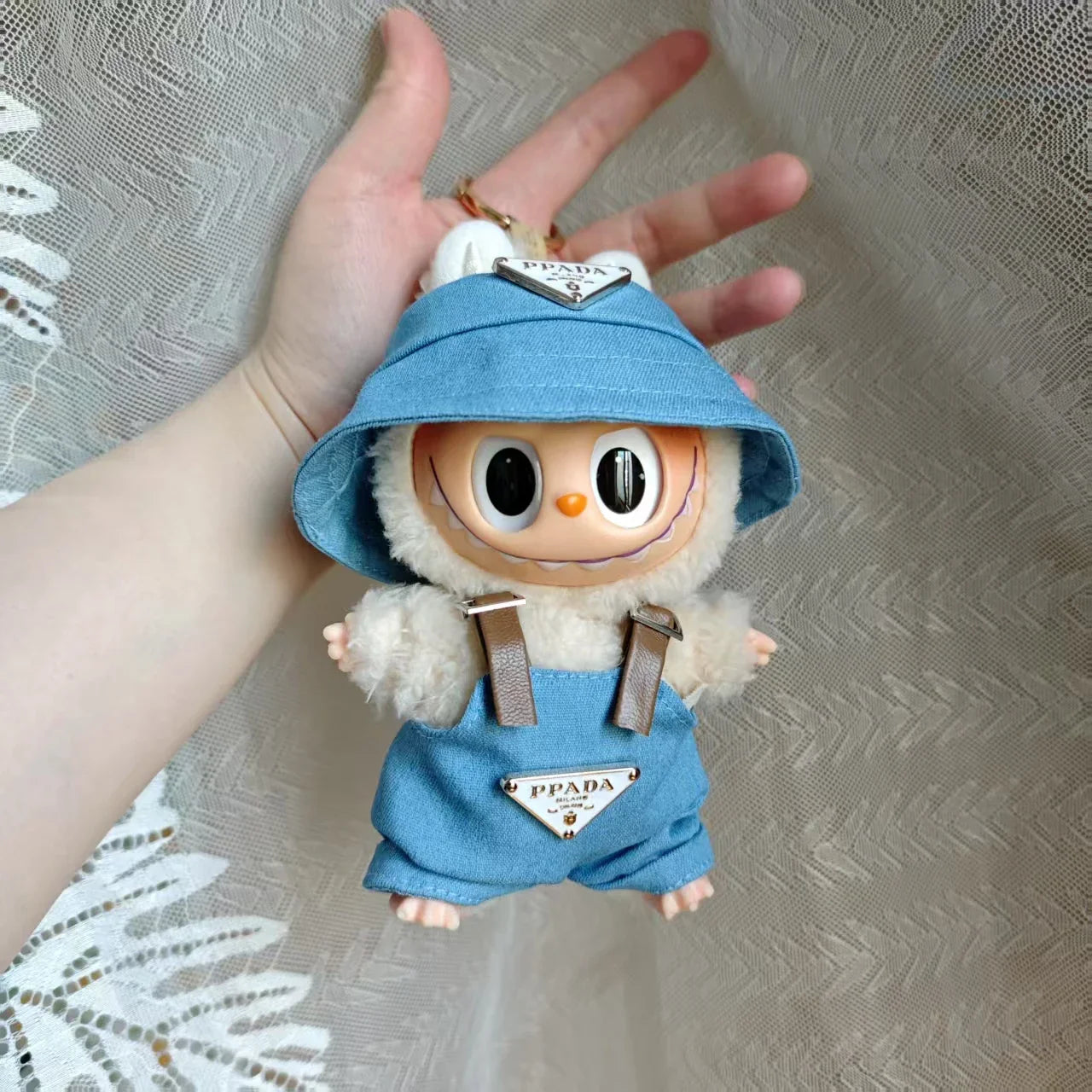 17cm Labubu Mini Doll Clothes Set – Outfit, Hat, Bag & Shoes, Accessories for Sitting & Party Game Toys