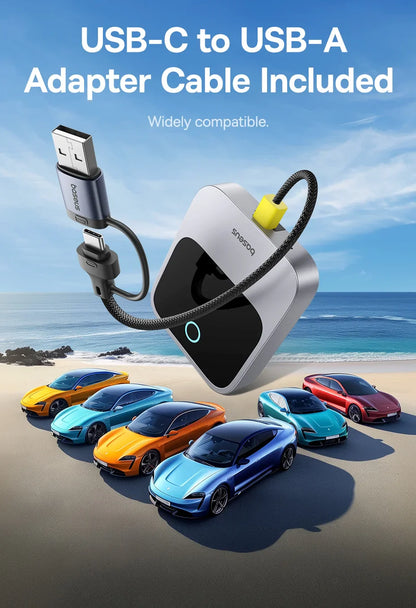 Baseus Wireless CarPlay Adapter - Wired to Wireless Auto Connect, Plug & Play Bluetooth Smart Car System