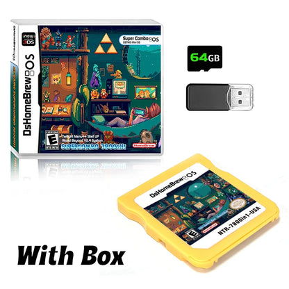 New DS Card 7800-in-1 Game Collection – R4 3DS Flash Card for NDSL, NDSi, 3DS, 2DS Adapter, Memory Burning Game Card