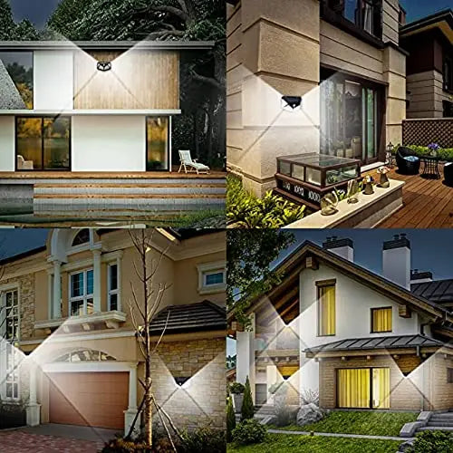 Solar Powered 100 LED Motion Sensor Outdoor Wall Light, Waterproof Security Lamp for Garden, Fence, Yard & Pathway Lighting