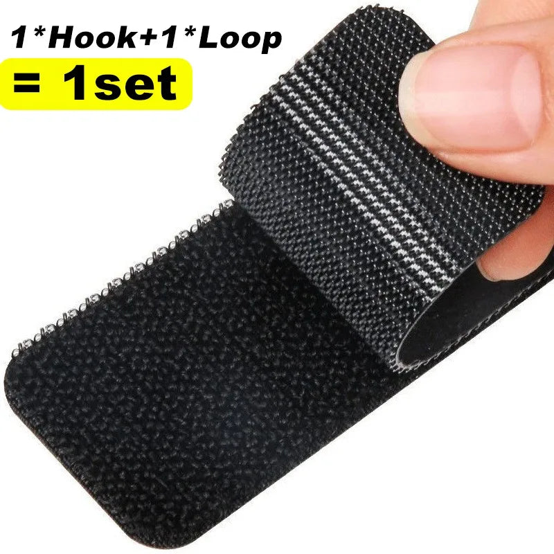 Strong Carpet Fixing Stickers – Self-Adhesive Touch Fastener Grip Tape, Double-Faced Black Mat Patch for Home Floor, Anti-Skid