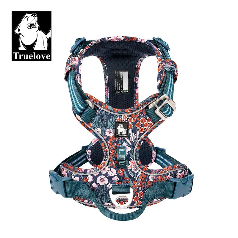 TRUE LOVE TLH5654 Reflective No-Pull Adjustable Nylon Dog Harness Step-In Comfortable Control Pet Walking Harness
