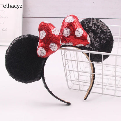 Big Classic Polka Dot Bow Minnie Mouse Ears Headband – Festival & Party Hairband for Women & Girls, Disney Trip Accessories