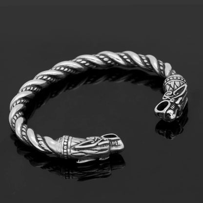 Fashion Animal Accessories – Goth Hip Hop Dragon Head Open Men’s Bracelet, Viking Bangle Cuff, Couple Jewelry