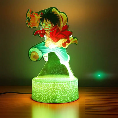 One Piece Luffy & Zoro Action Figures — 3D PVC Anime Lamp, LED Night Light Collectible Toy, Christmas Gift for Kids