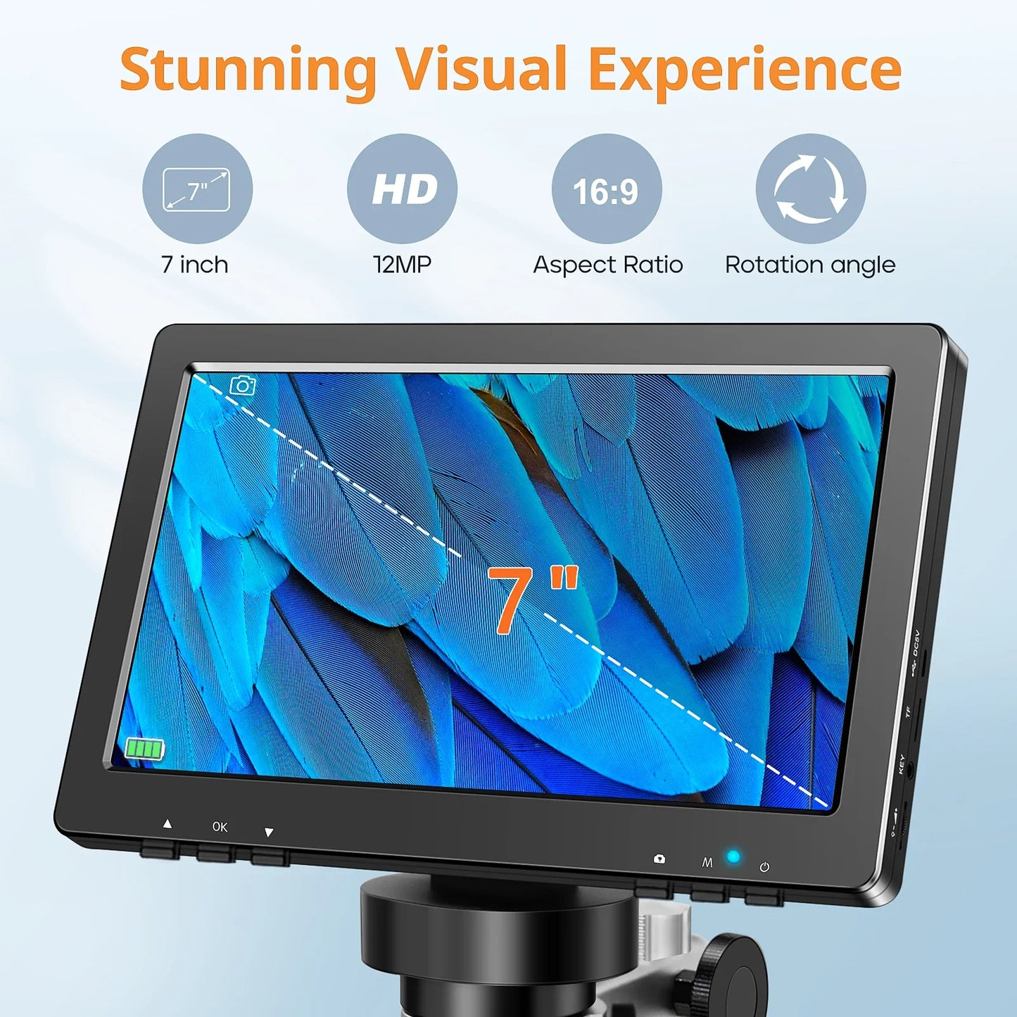 Hayve 7” Digital Microscope 1200X Zoom – 12MP HD Electronic Magnifier Camera for Soldering, PCB & Phone Repair Inspection Tool