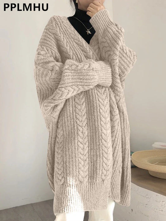 Women's Hollow Out Knitted Cardigan Coat – Casual Loose Fit, Big Size 4XL, Long Gilet Sweater Jacket