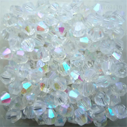Isywaka 3–8mm Austria Crystal Bicone Glass Beads – Colorful Faceted Loose Spacer Beads for DIY Jewelry Making, Bracelet & Charm Craft Supplies