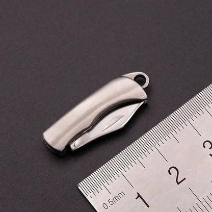 Stainless Steel Folding Knife Keychain - Multifunctional Portable Paring, Unboxing & Utility Tool