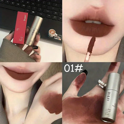 Long-Lasting Waterproof Matte Velvet Lip Gloss – Smooth Nude Brown Lip Tint for Festival Gifts