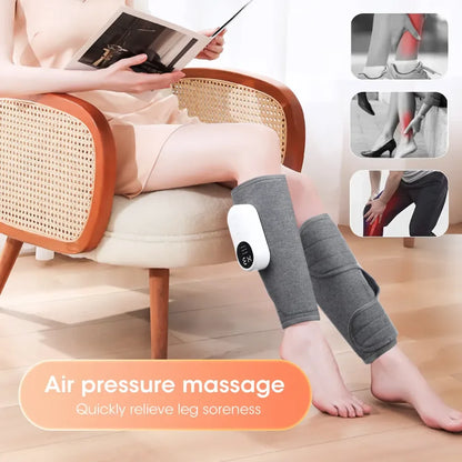 360° Air Pressure Leg Massager - Household Presotherapy Machine with Hot Compress for Relaxing Leg Muscles and Massage