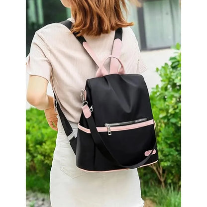 Oxford Fabric Large Capacity Backpack - Multi-Layer Storage, Solid Color Fashion Backpack for Women