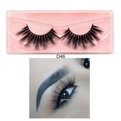 3D Real Mink False Eyelashes – Thick Handmade Strip Lashes with Glitter Packing for Makeup Beauty D101