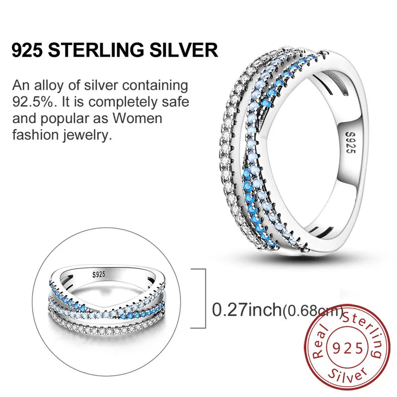 925 Sterling Silver Rings - Bow, Heart, Sun, Moon & Star Zircon Jewelry for Women, Birthday & Anniversary Gift