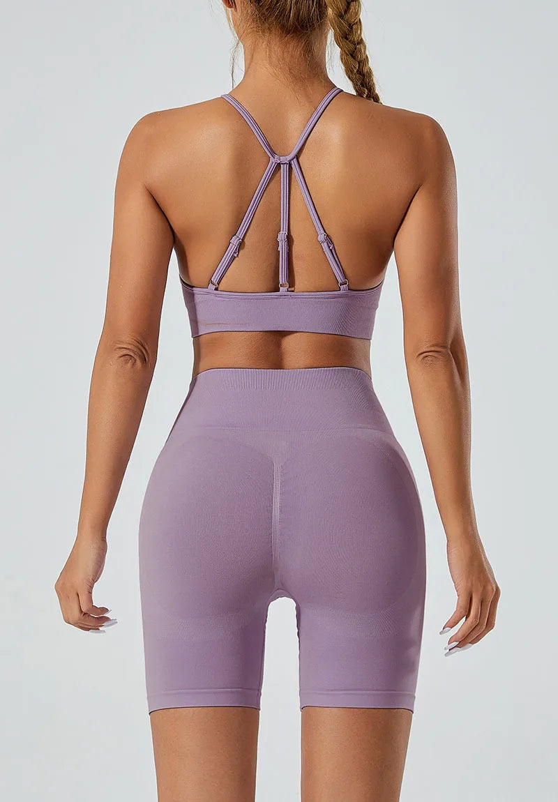 Women’s Shockproof Fitness Sports Bra – Push-Up Crop Top for Gym, Yoga & Workout