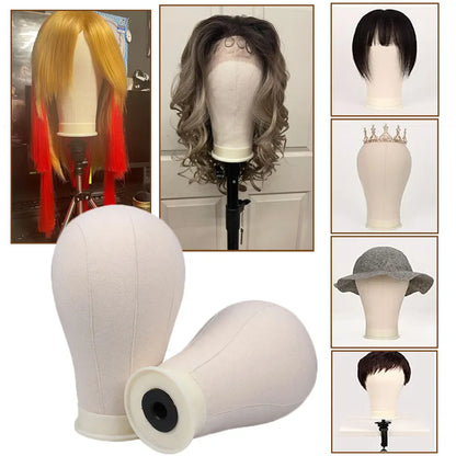 21-23 Inch Mannequin Head with Wig Stand – Canvas Head for Wig Making & Display