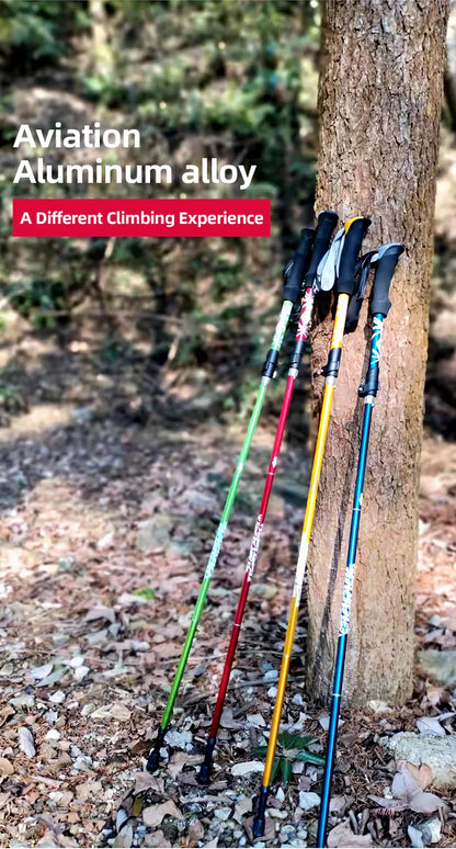 5-Section Foldable Trekking Pole – Portable Hiking Stick for Nordic, Elderly & Camping, Telescopic & Easy to Carry