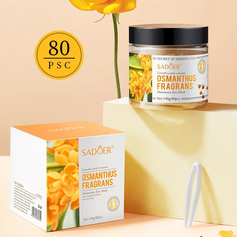 Osmanthus Eye Patches - 80-Piece Hydrating Under-Eye Gel Masks for Daily Eye Care & Skin Moisture
