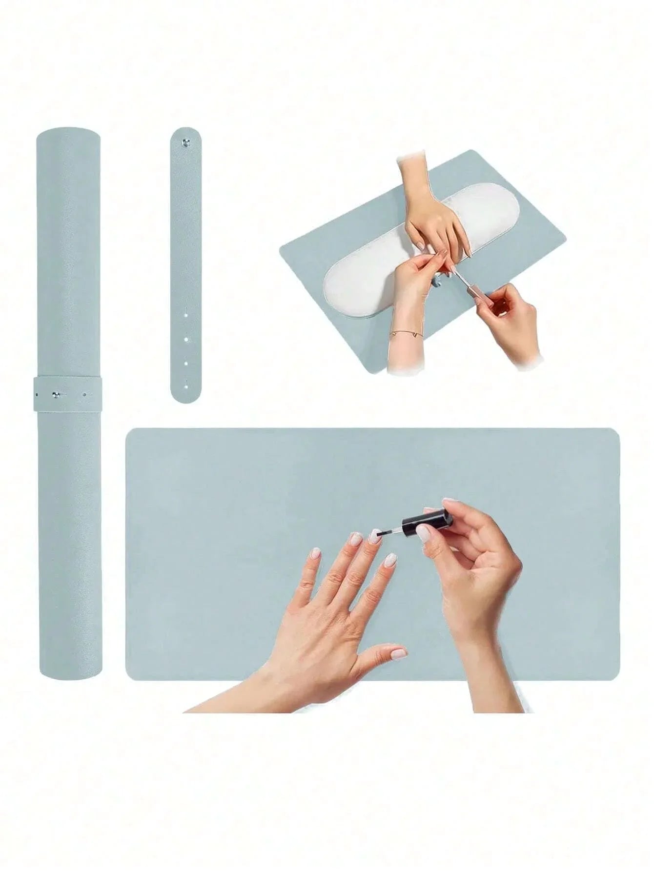 Portable Nail Art Armrest Mat - 1/2PCS Foldable Soft Microfiber Leather Table Pad for Nail Salons