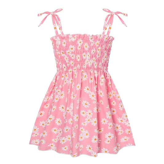 Summer Girls Princess Beach Dress – Strapless Floral Sleeveless Party & Casual Toddler Dress for Ages 1-6 Years