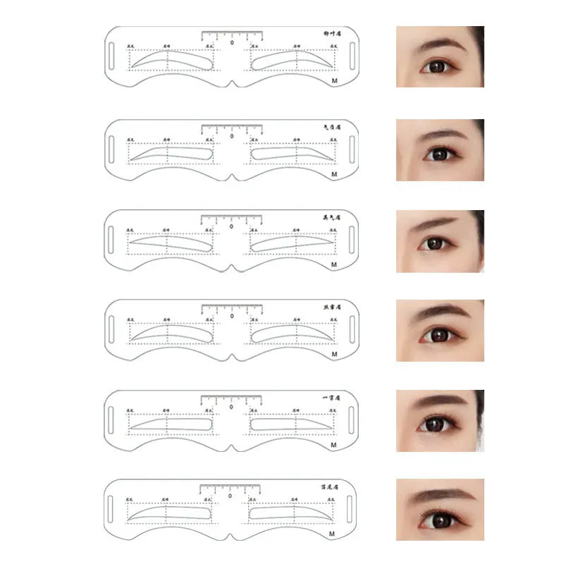 Reusable Eyebrow Stencil Set – Soft Ruler Brow Definer & Styling Template for Precise Grooming