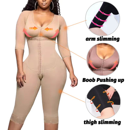 Colombian Full Body Shapewear Bodysuit High Compression Waist Trainer Postpartum & Post-Surgery Body Shaping Slimmer Garment