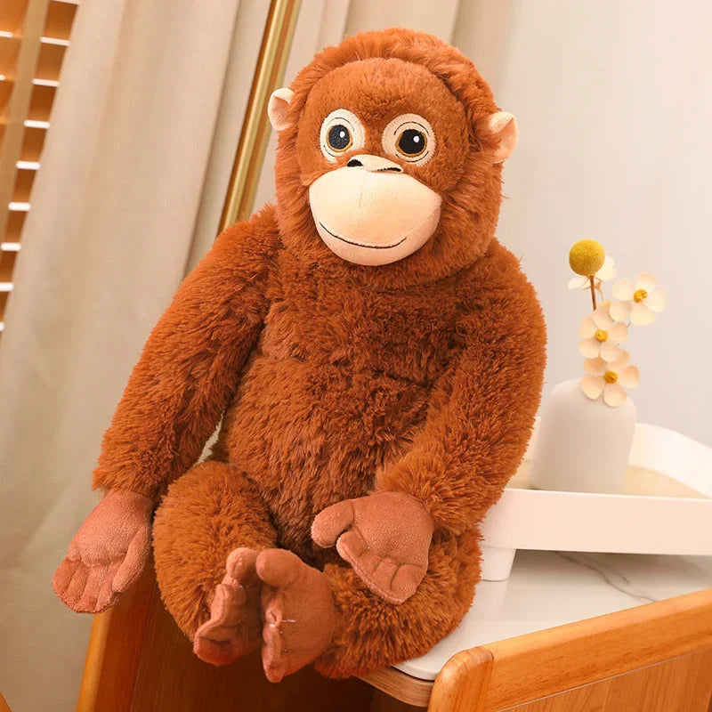 Cartoon Gorilla Plush Toy - Soft Stuffed Monkey Doll Backpack Charm Room Decor & Kids Gift