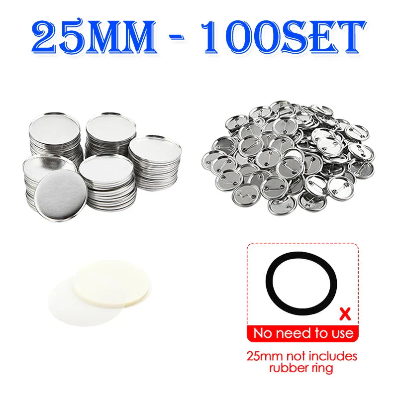 25/32/37/44/58/75mm Badge Maker Molds - DIY Button Press Machine, Interchangeable Die Mould for Round Badge Punching