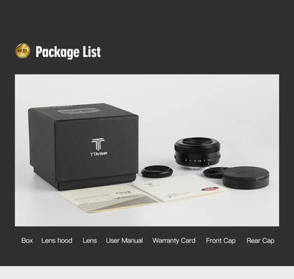 TTArtisan Auto Focus 27mm F2.8 Lens — APS-C STM for Fuji X, Fujifilm XF, Sony E, Nikon Z Mount (XA7, XT100)