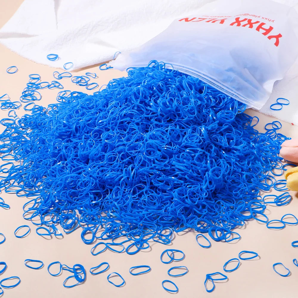 500/1000/2000PCS Colorful Disposable Rubber Hair Ties – Ponytail Holders for Girls & Kids Hair Accessories