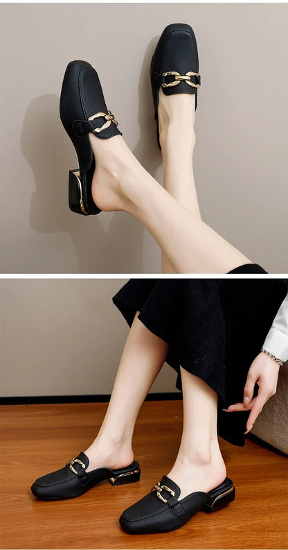 2024 Spring Summer Women’s Straw Mules – Bowknot Round Toe Fisherman Slippers