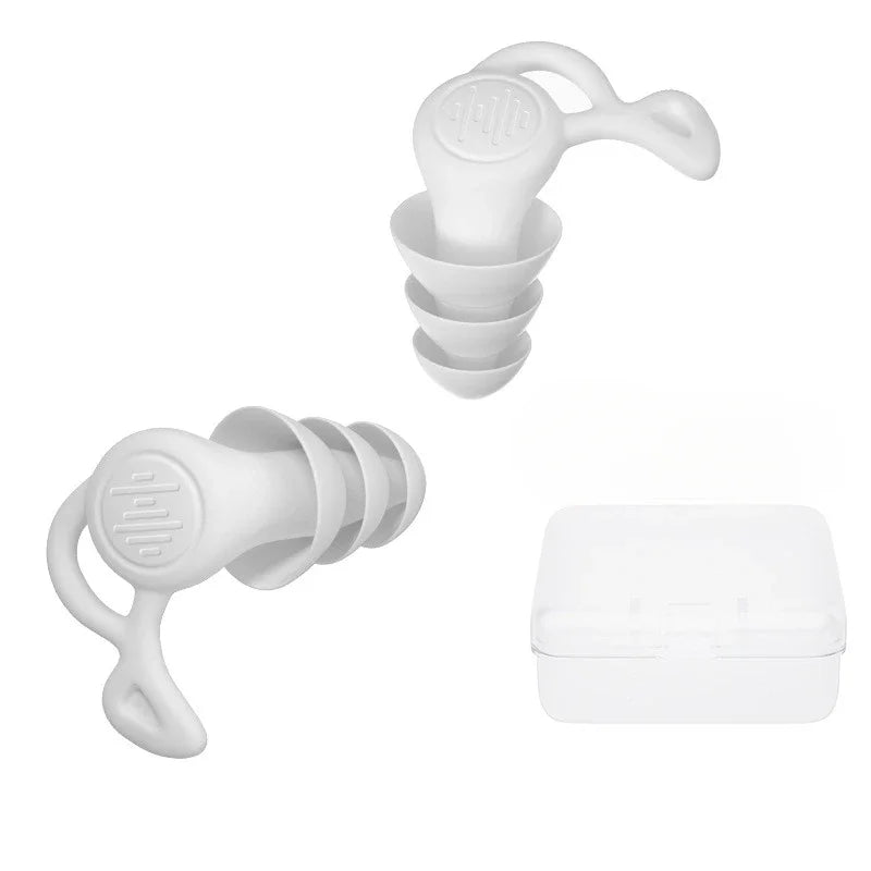 3-Layer Anti-Noise Silicone Earplugs – Reusable Waterproof Swimming & Sleeping Ear Protectors for Diving, Surfing & Comfort Fit